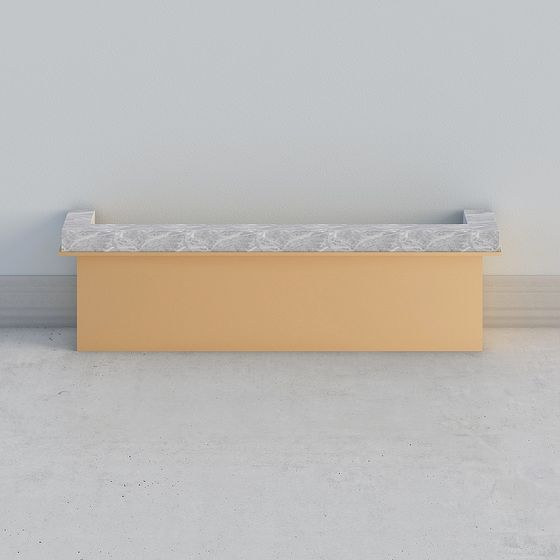 Stylish Marble Countertop Display Cabinet 3D model for Interiors