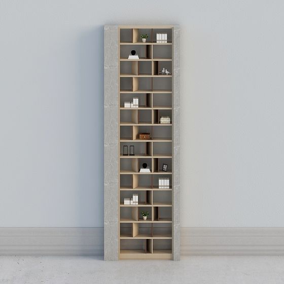 Elegant Low-Poly Bookshelf 3D Model for Contemporary Spaces