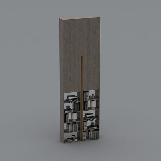 Stylish Low Poly Bookshelf 3D model for Modern Interiors