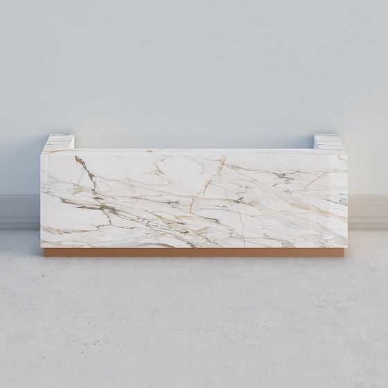 Stylish Marble Reception Desk 3D model for Modern Spaces