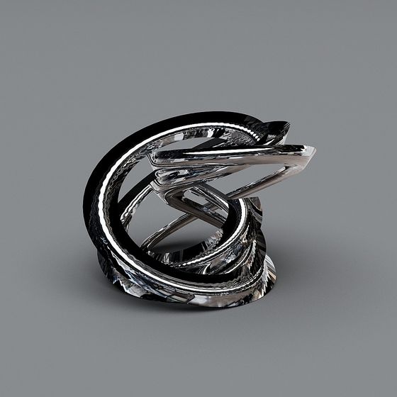 Flowing Metal Ring 3D Model