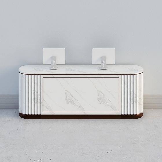Futuristic Minimalist Office Desk 3D model