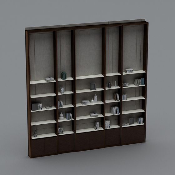 Stylish Low-Poly Bookshelf 3D model for Modern Spaces