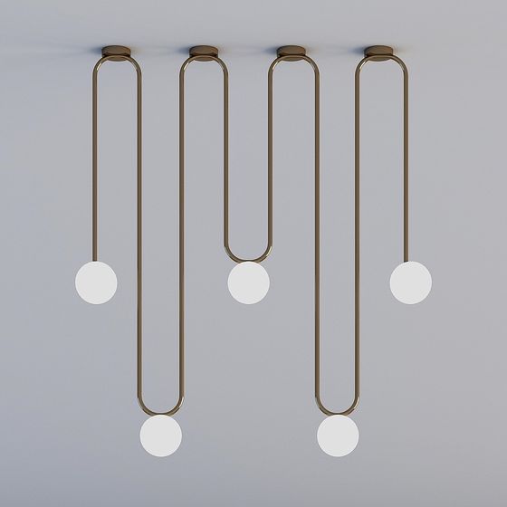 Elegant Low-Poly Chandelier 3D model