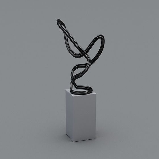 Meandering Path Low-Poly Sculpture 3D model