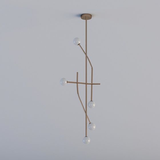 Artistic Low-Poly Chandelier 3D model