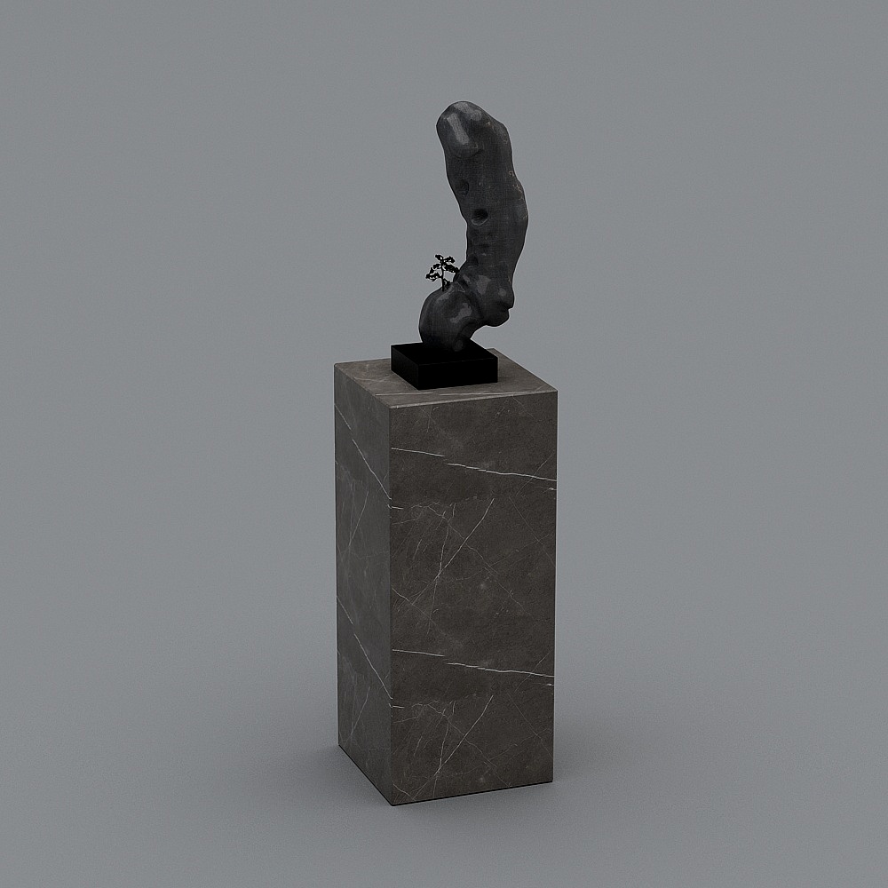 Rock Sculpture Low-Poly 3D Model