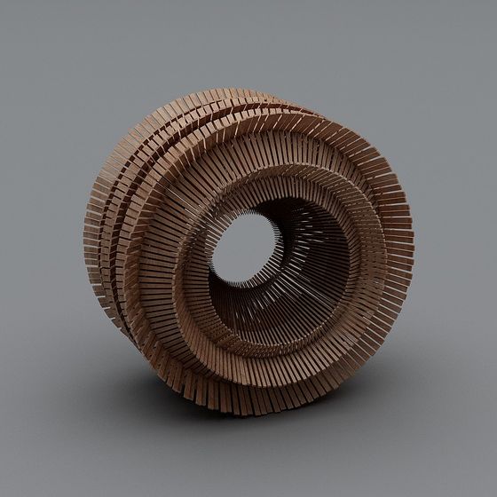 Spiral Wood Ring Low Polygon 3D model