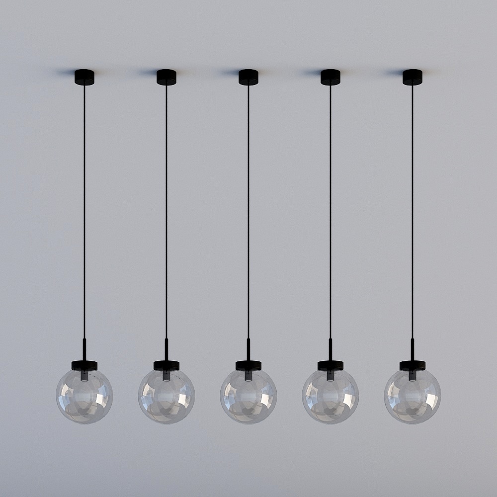 Modern sales office leisure area - chandeliers