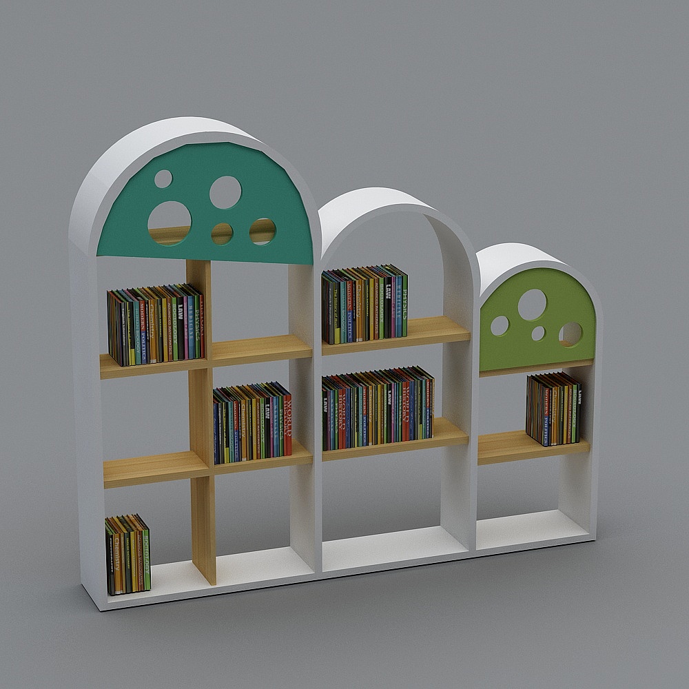 Charming Mushroom Bookshelf 3D model