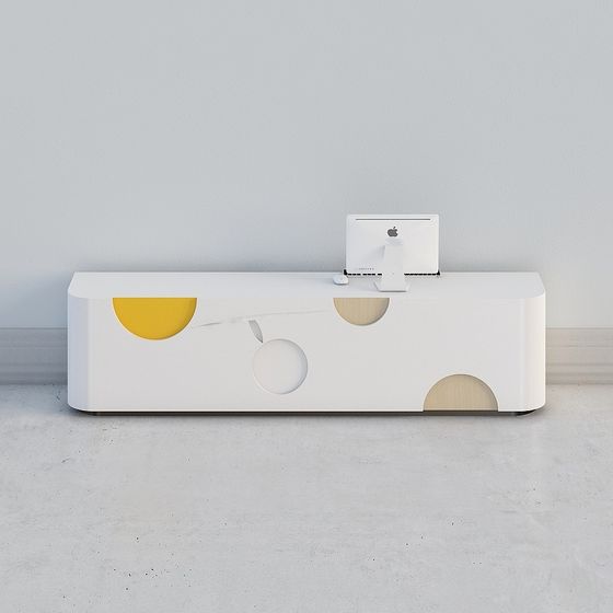 Modern White Bar Counter 3D Model
