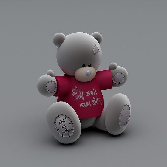 Cute Low-Poly Bear 3D Model