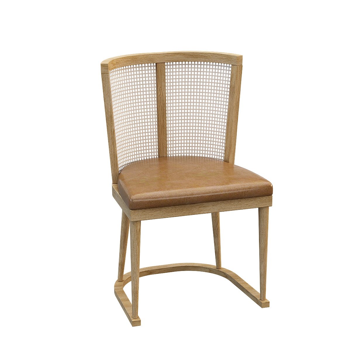 Elegant Minimalist Chair 3D Model – Wooden Frame Design