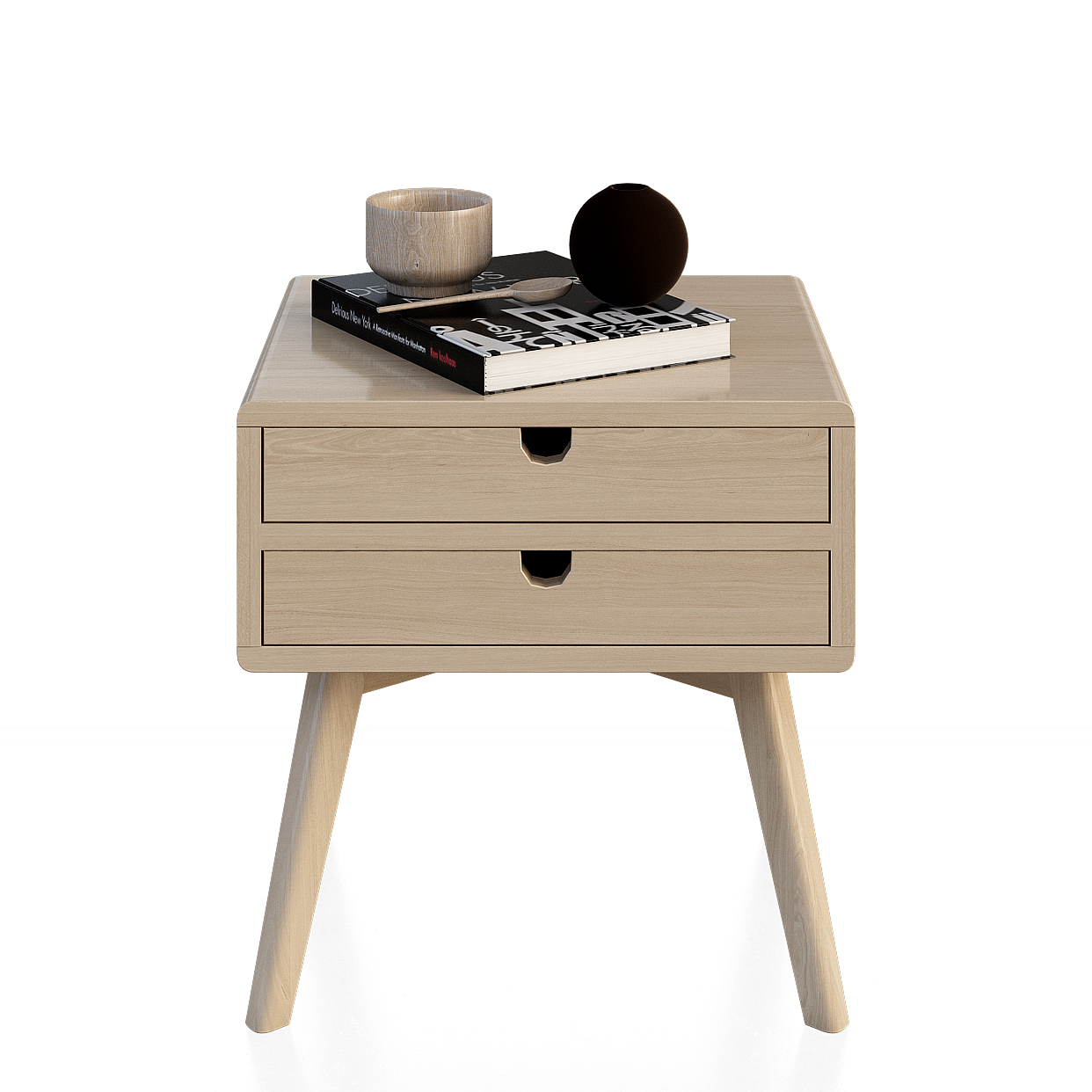 Modern Minimalist Bedside Table 3D Model – Scandinavian Style