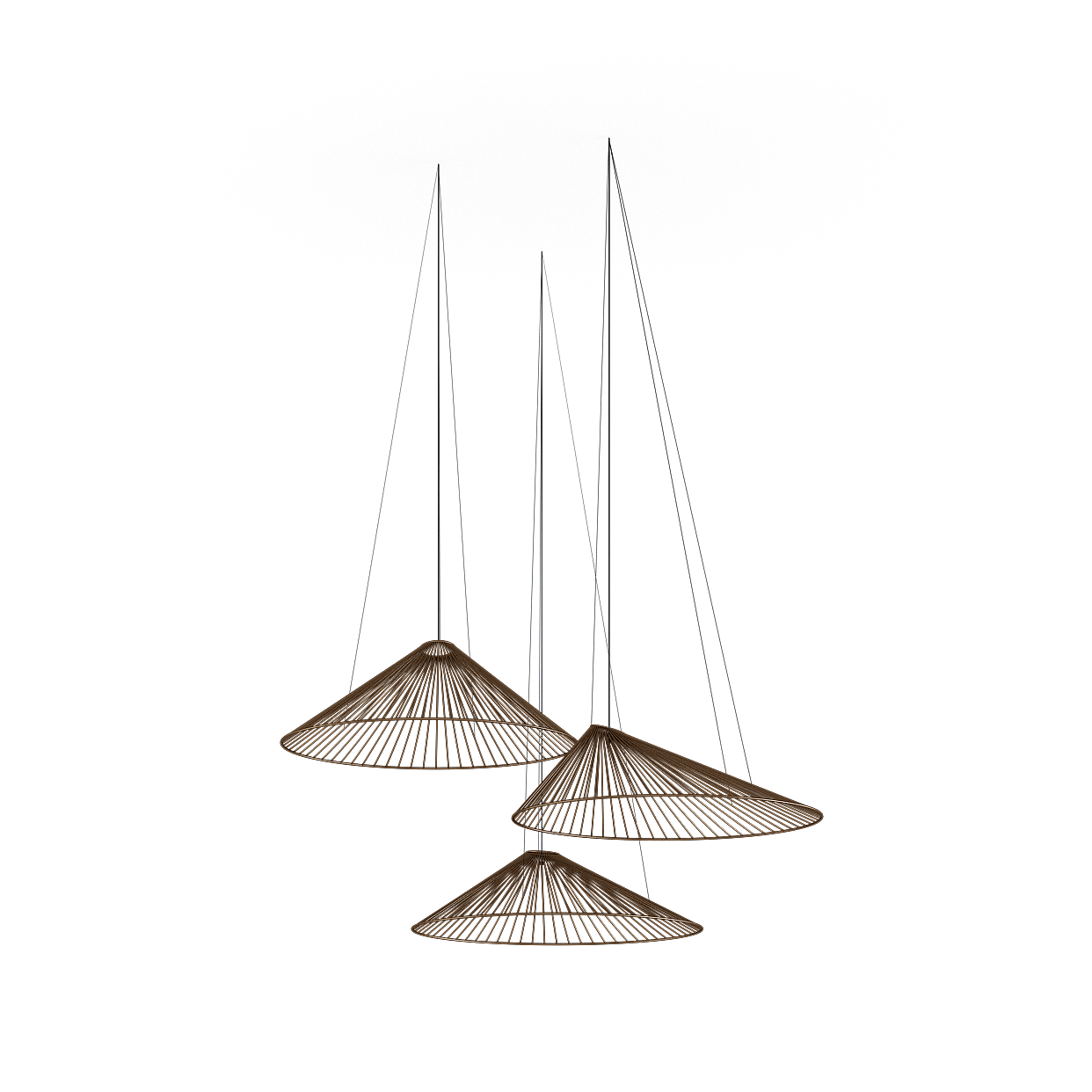 Geometric Hanging Lamp 3D Model – Gold Metal Shades