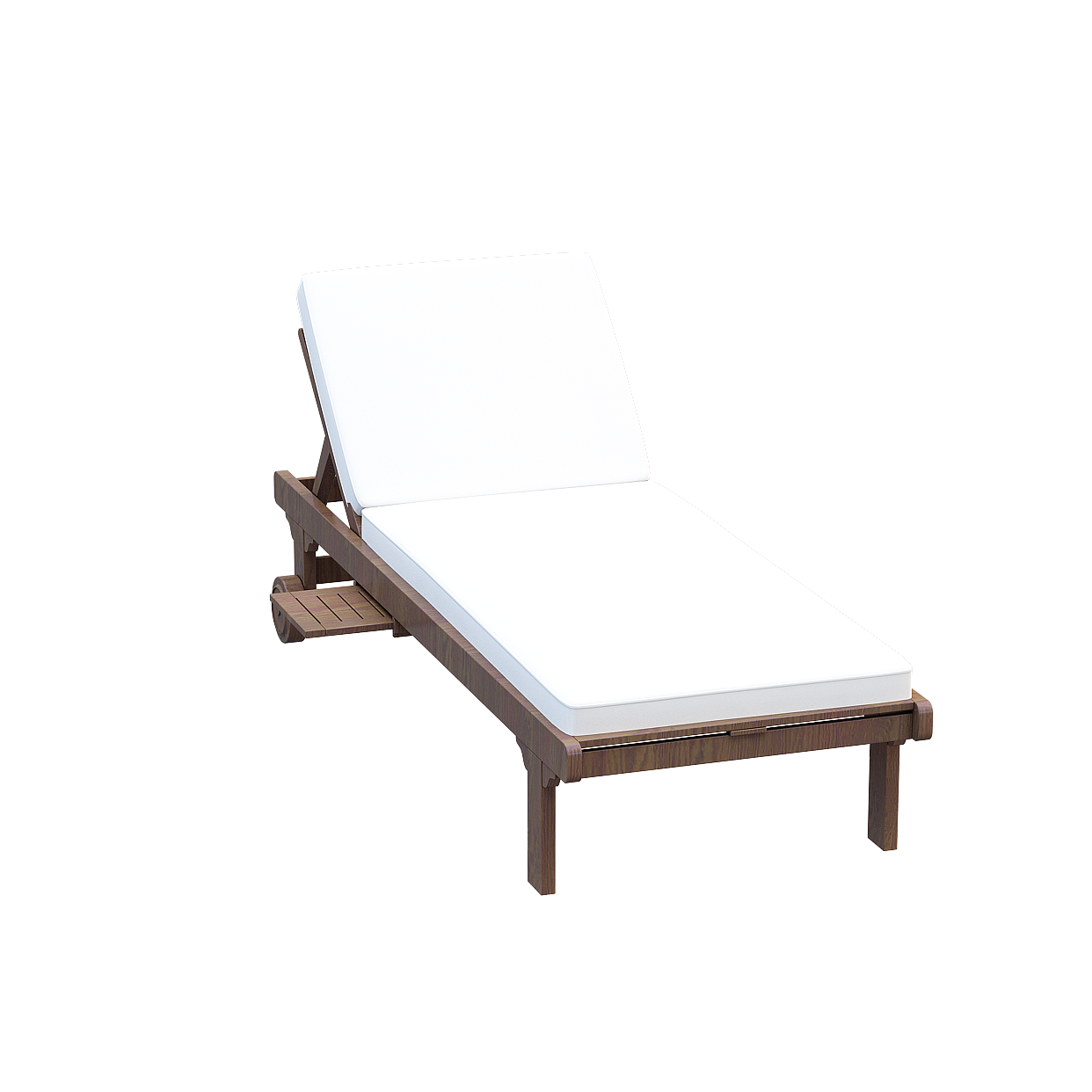 Nordic Style Lounge Chair 3D Model – Wooden Frame Design