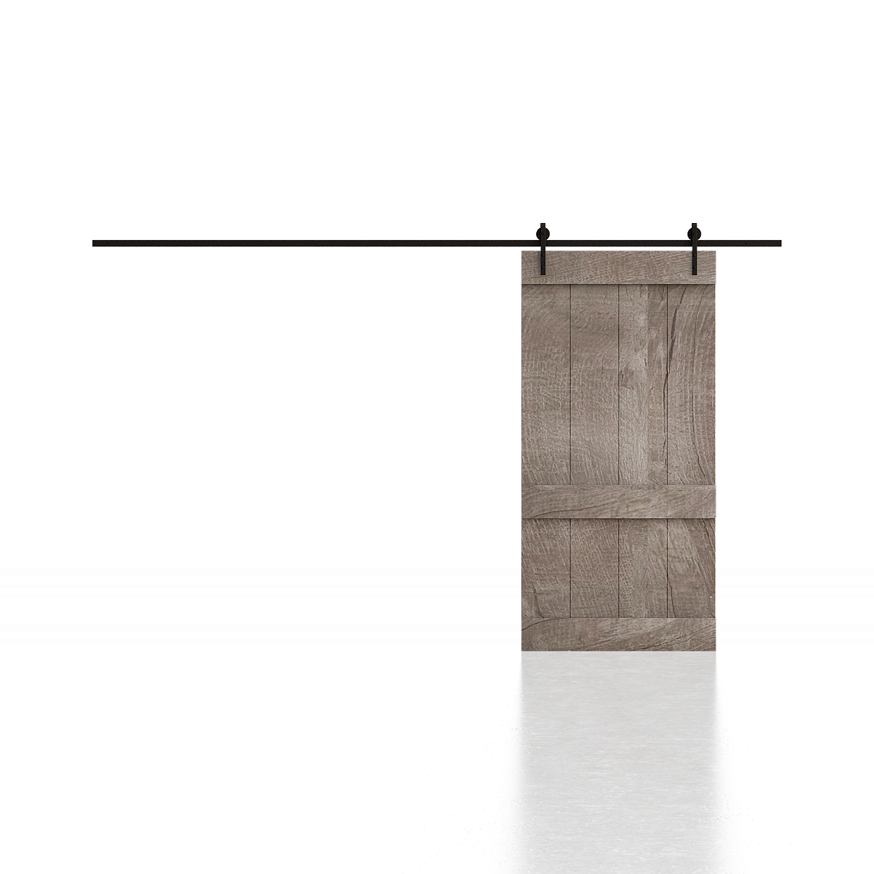 Stylish Sliding Door 3D Model – Natural Wood & Metal