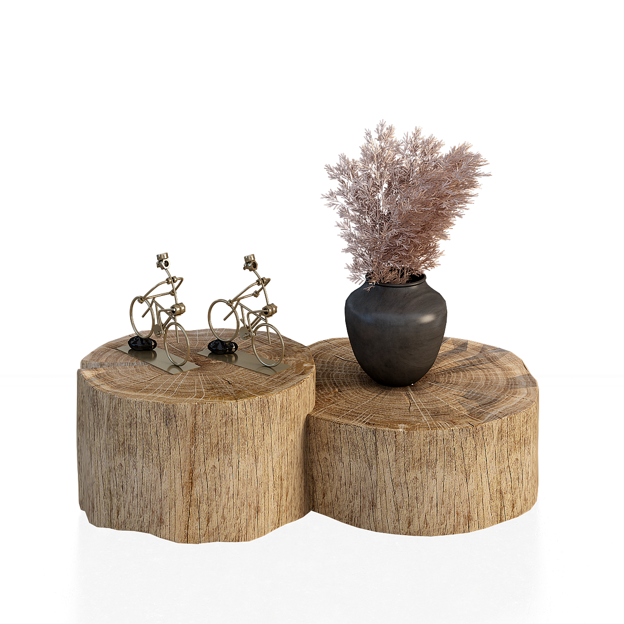 Forest Light Coffee Table 3D Model – Wood & Sculpture Design