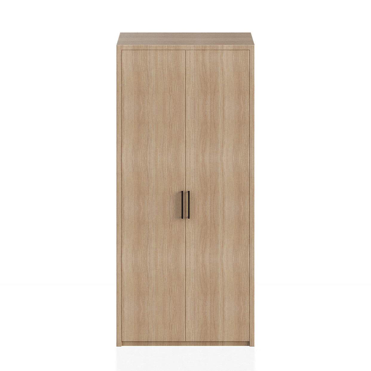 Modern Low-Polygon Wardrobe 3D Model – Light Wood Finish