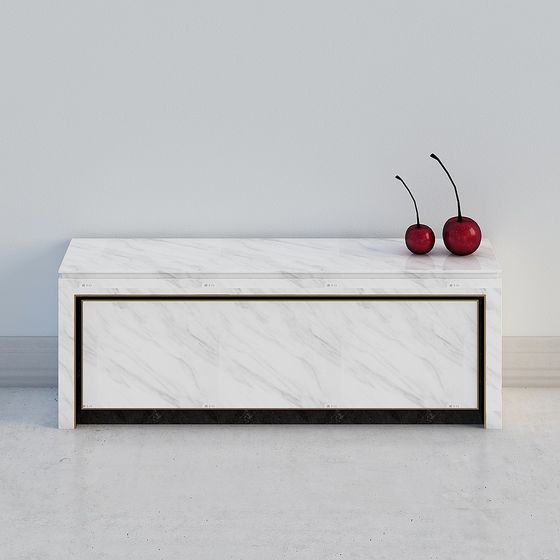 Elegant Marble TV Cabinet 3D model