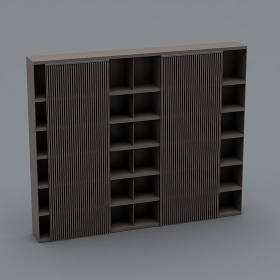 Striped Storage Cabinet 3D model