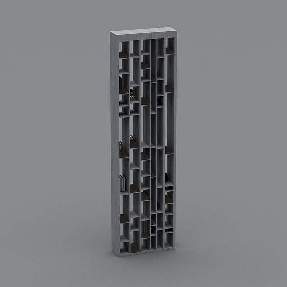 Low-Poly Bookshelf 3D model for Modern Interiors