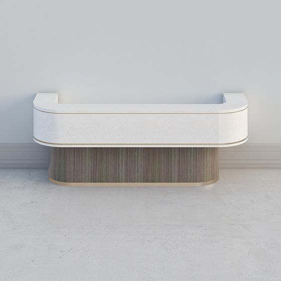 Elegant Low-Poly Reception Desk 3D model