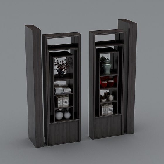 Elegant Low-Poly Bookshelf 3D model