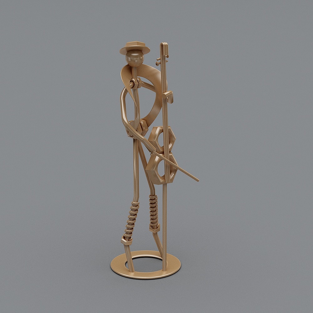 Artistic Violin Player 3D Model