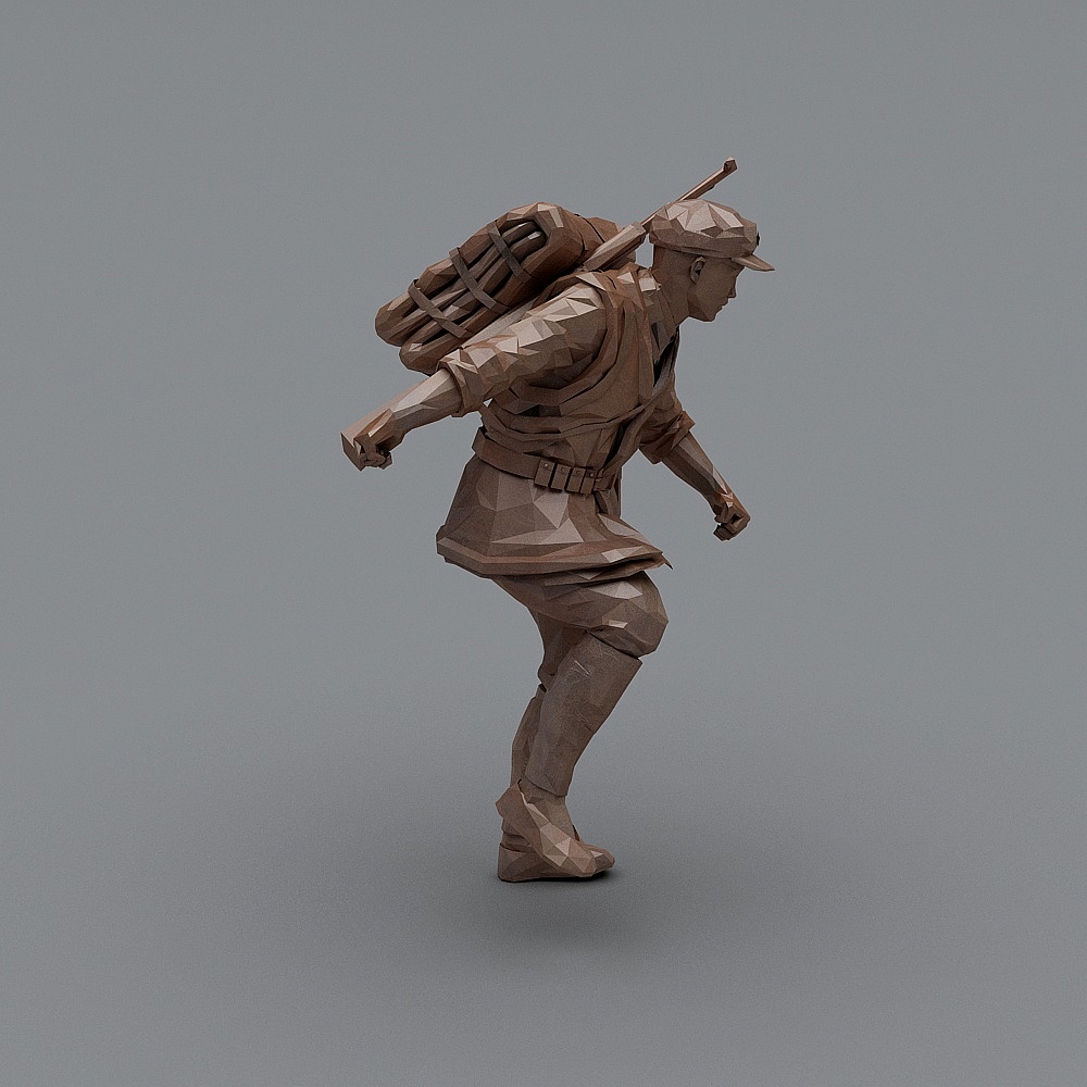 Adventurous Hiker 3D model