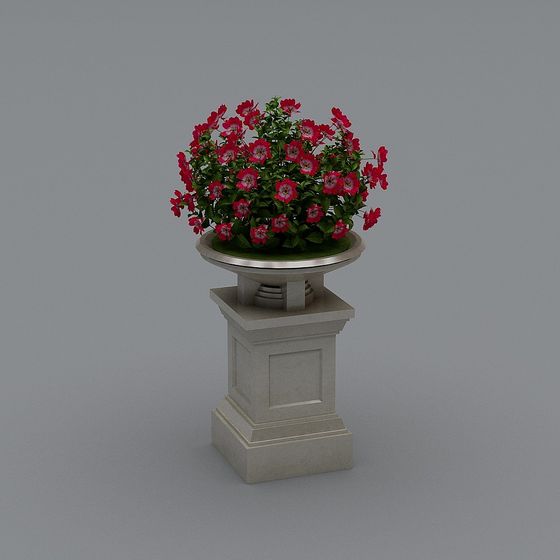 Elegant Low-Poly Flower Pot 3D model