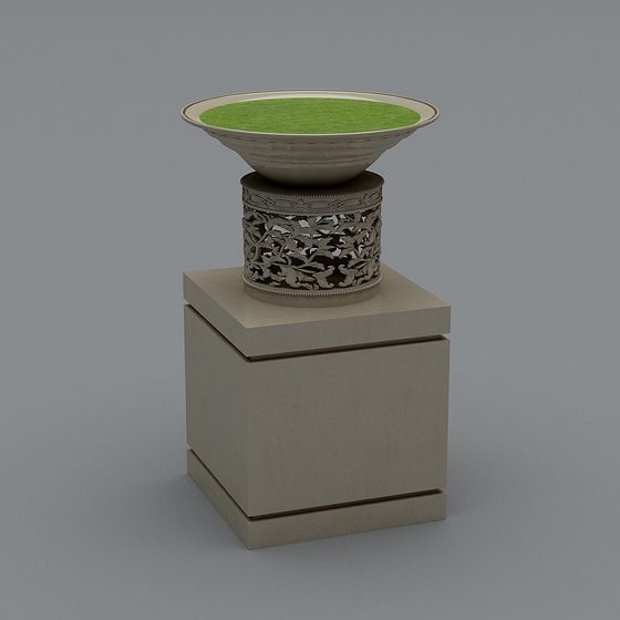 Ancient Style Vase Stand 3D model