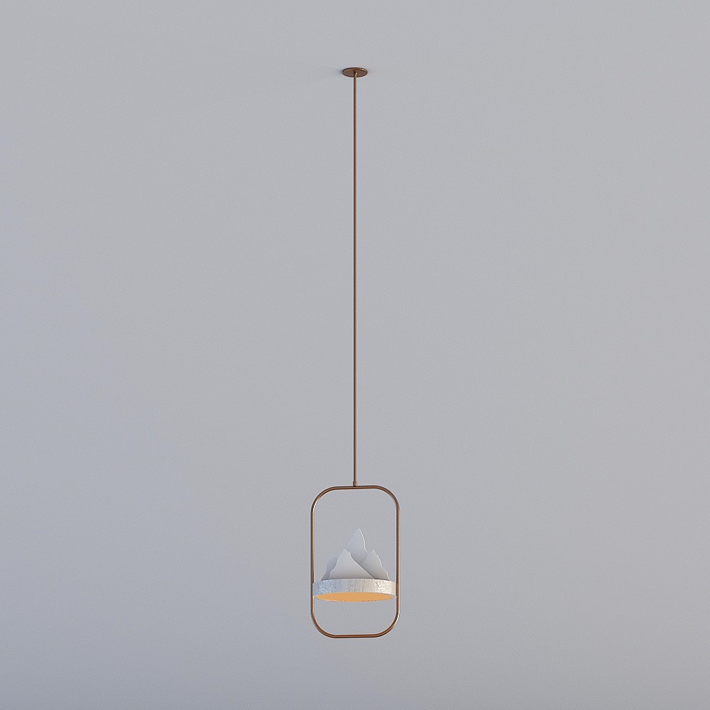 Suspended Light 3D Model - Modern Minimalist Design