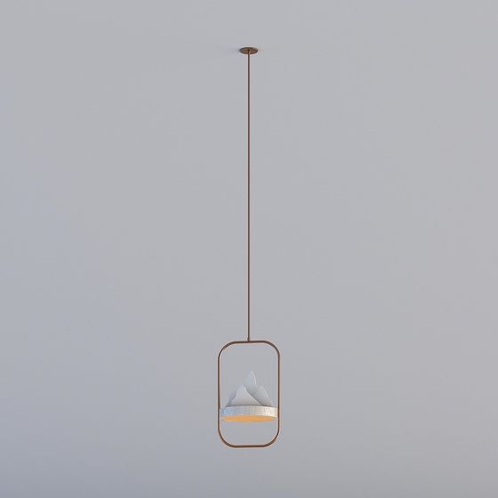 Suspended Light 3D Model - Modern Minimalist Design