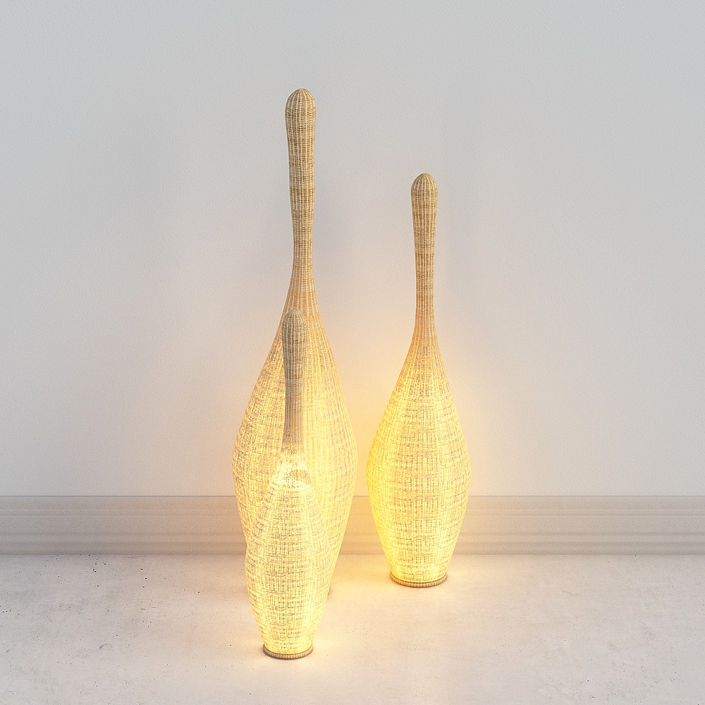 New Chinese courtyard fake mountain-16-Zen floor lamp