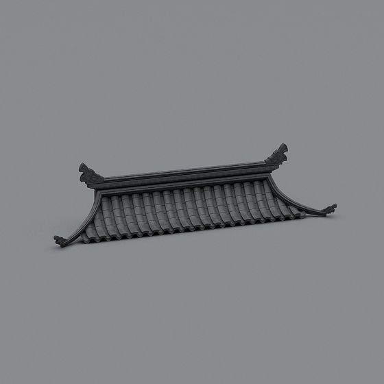 Low-Poly Traditional Eastern Roof 3D model