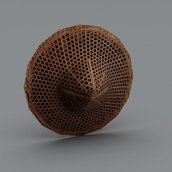 Unique Bamboo Woven Basket 3D model