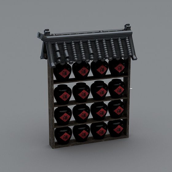 Traditional Elegance Wine Jar Rack 3D model