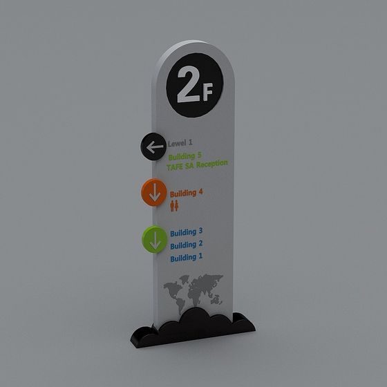 Sleek Modern Directional Sign 3D model