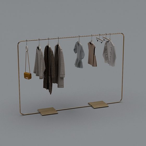 Elegant Modern Clothing Rack 3D Model