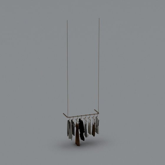 Minimalist Hanging Clothes Rack 3D model for Creative Projects