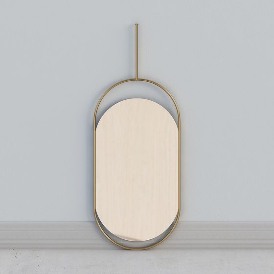 Elegant Oval Mirror 3D model for Modern Interiors