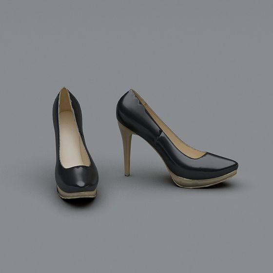 Elegant High Heel Shoes 3D model