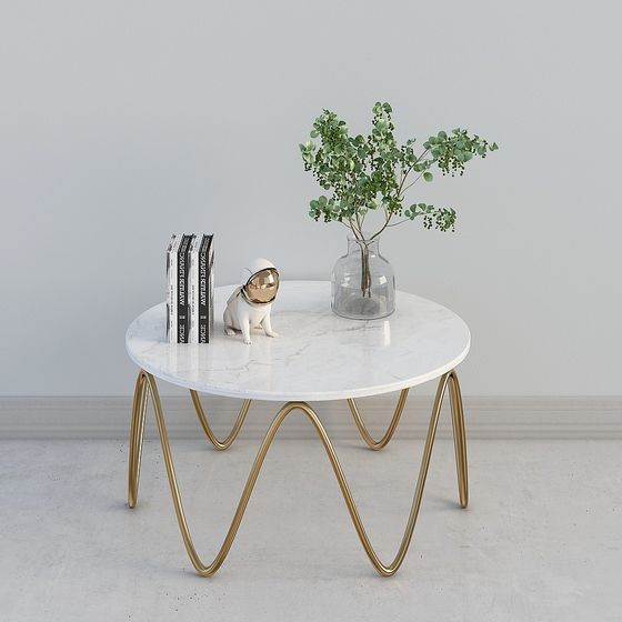 Stylish Marble Wave Table 3D model