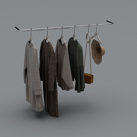 Stylish Low-Poly Clothes Hanger 3D model