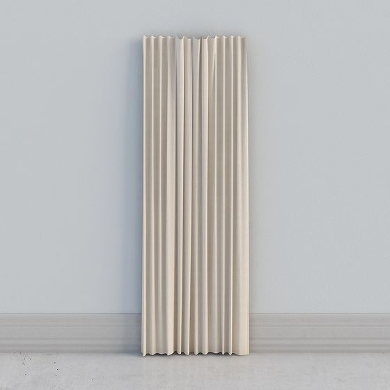 Elegant Pleated Curtain 3D model