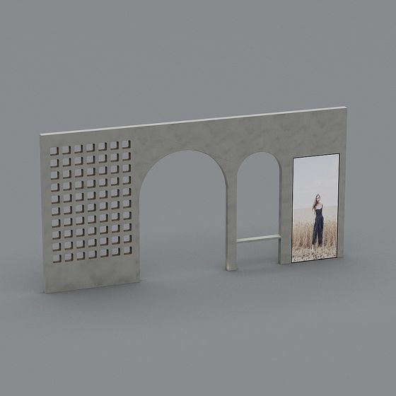 Urban Gate 3D Model - Low-Poly High-Detail Design