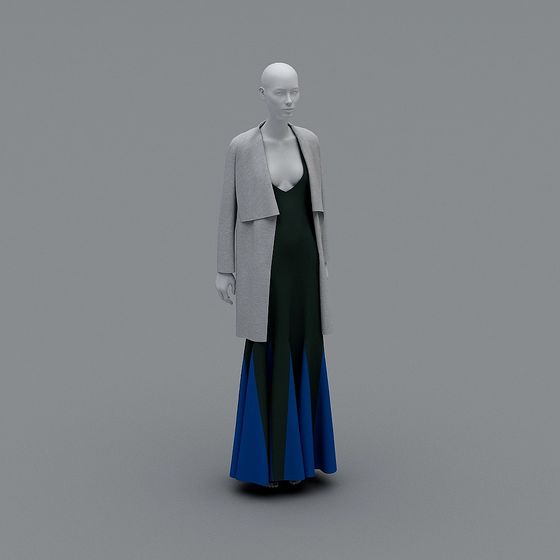 Stylish Low-Polygon Fashion Model 3D model