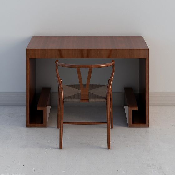 Urban Corner Table and Chair Set 3D model