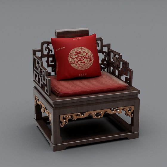 Exquisite Oriental Throne 3D model